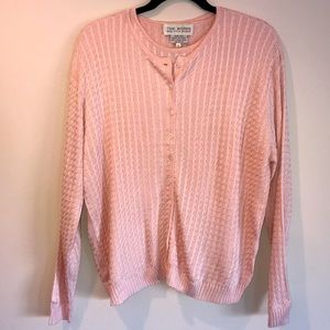 Vintage 2 Piece sweater set in baby pink.